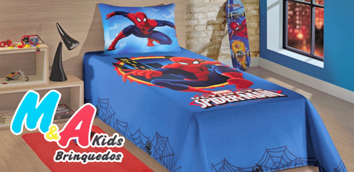 Jogo de Cama Spider-Man 2pçs - M&A Kids Brinquedos e Bazar 