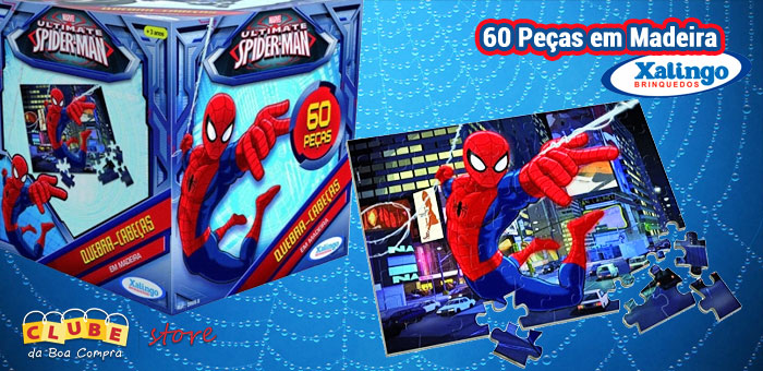Quebra-Cabeça Spider-Man 60 Pçs em Madeira - (disabled) Clube da Boa Compra Store